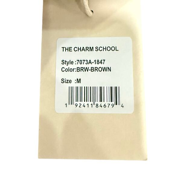 Mother Denim Charm School Brown Owl Star Moon Boho Leather Belt size M NEW Tags main image 11